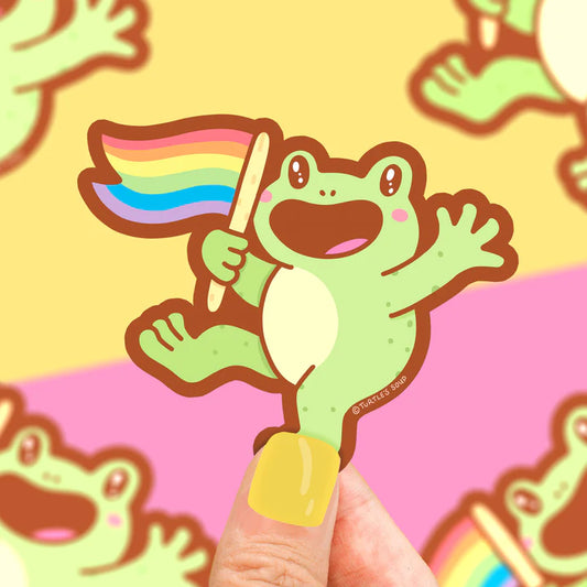 TS Pride Frog Vinyl Sticker